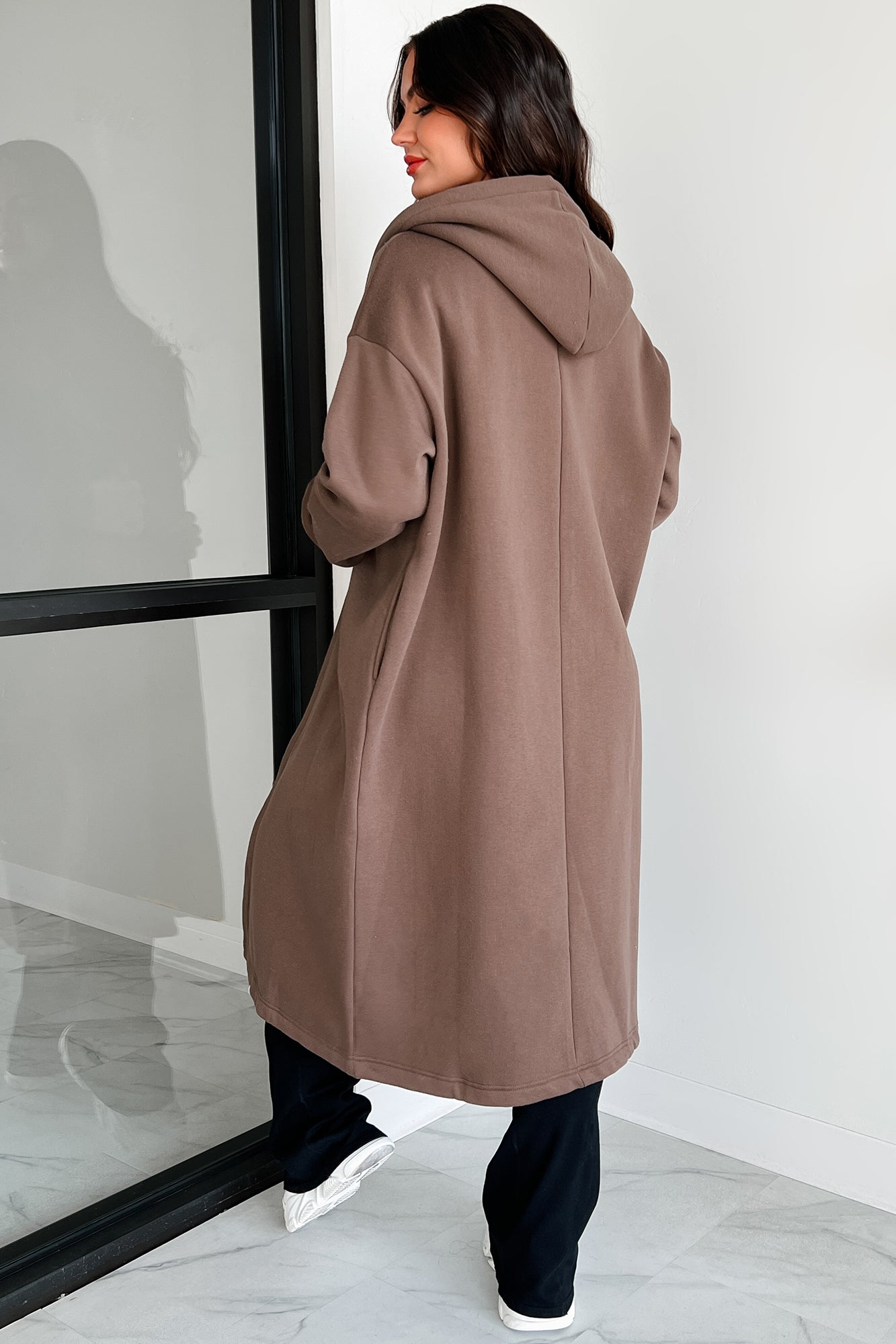 Slumbering Beauty Hooded Longline Cardigan (Brown) - NanaMacs