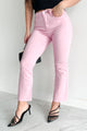 That's My Choice High Rise Kick Flare Sneak Peek Jeans (Rose Pink) - NanaMacs