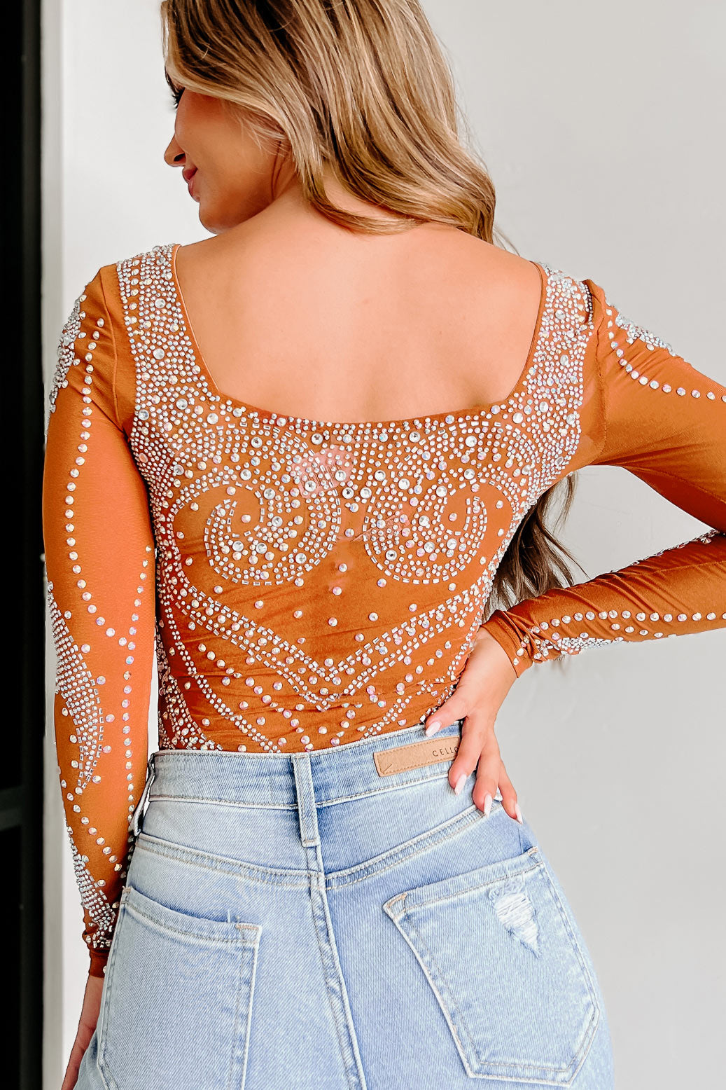 Glitter Deep V Long Sleeve Bodysuit – Alycia Mikay Fashion