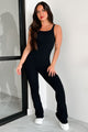 Effortless Attention Flared Tank Jumpsuit (Black) - NanaMacs