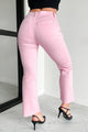 That's My Choice High Rise Kick Flare Sneak Peek Jeans (Rose Pink) - NanaMacs