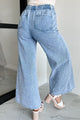 Sunny In San Fran Wide Leg Denim Pants (Denim Blue) - NanaMacs