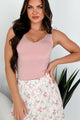 Simply Charming Double-Layered V-Neck Tank Top (Dusty Rose) - NanaMacs