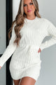 Bernadette Cable Knit Sweater Dress (Cream) - NanaMacs