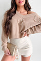 Relentless Devotion Textured Pearl Heart Sweater (Khaki) - NanaMacs