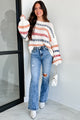 My Favorite Notification Striped Sweater (Ivory/Multi) - NanaMacs