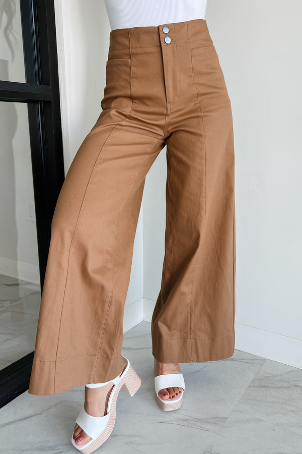 Just The Truth Wide Leg Pants (Camel) - NanaMacs