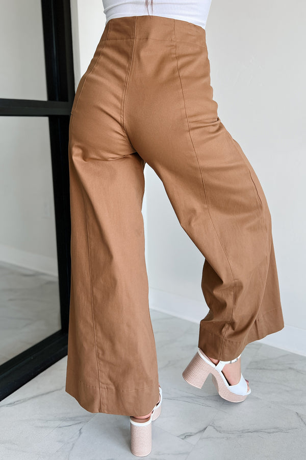 Just The Truth Wide Leg Pants (Camel) - NanaMacs