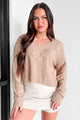 Relentless Devotion Textured Pearl Heart Sweater (Khaki) - NanaMacs