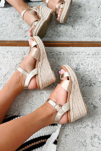 Havana Living Metallic Wedge Sandals (Gold/Penny) - NanaMacs