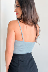 Changing My Perspective Ribbed Cami Bodysuit (Denim) - NanaMacs