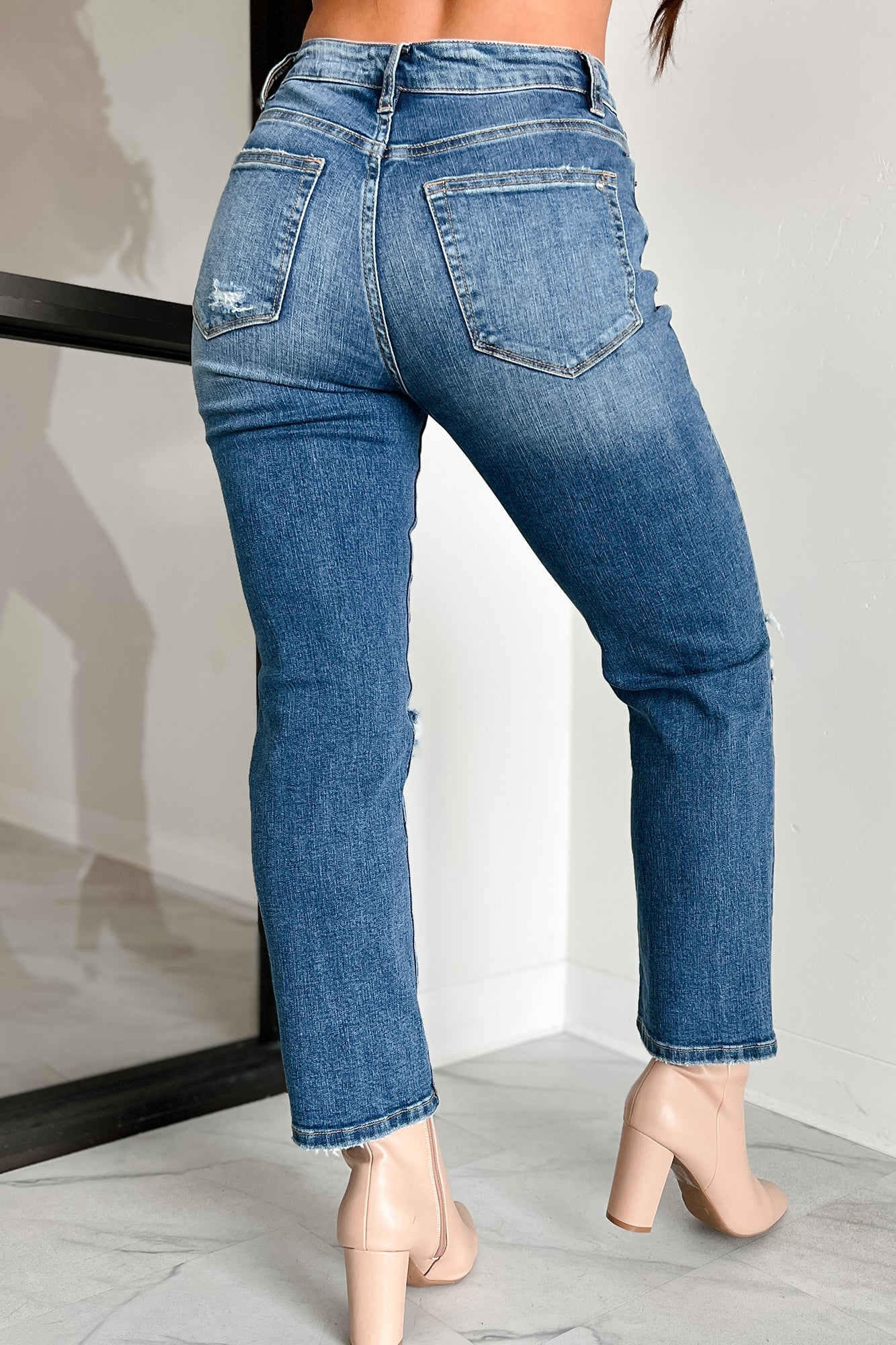 Echo High Rise Distressed Dad Jean (Medium) - NanaMacs