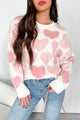 Steadfast Love Oversized Pearl Heart Sweater (Light Pink) - NanaMacs