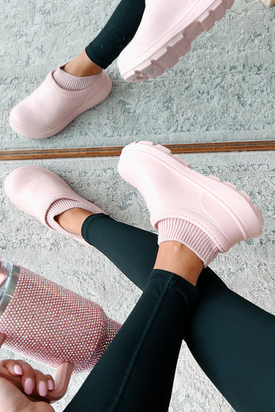 My Version Of Paradise Ankle Knit Rubber Clogs (Pink) - NanaMacs