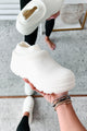 My Version Of Paradise Ankle Knit Rubber Clogs (Off White) - NanaMacs