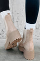 Yossi Faux Suede Platform Chelsea Boots (Camel) - NanaMacs