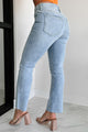 Azra High Rise Sneak Peek Slim Straight Jeans (Light Vintage) - NanaMacs