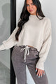 Cheerful Charm Oversized Zenana Crop Sweater (Sand Beige) - NanaMacs