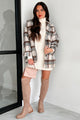 Don't Read Into It Oversized Plaid Jacket (Brown/Grey) - NanaMacs