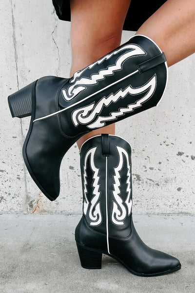 Grit & Grace Cowboy Boots (Black) - NanaMacs