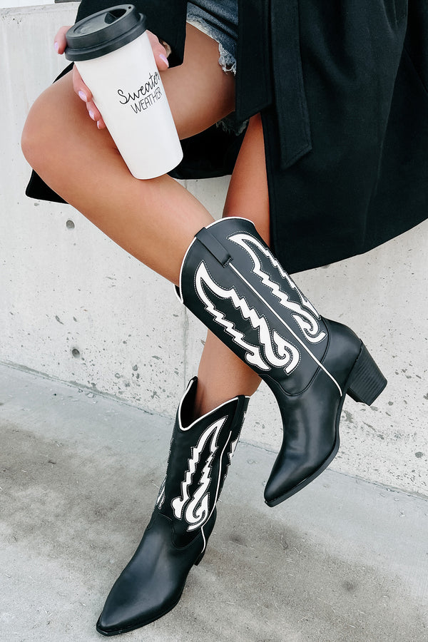 Grit & Grace Cowboy Boots (Black) - NanaMacs