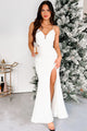 Hollywood Smiles Glittered Lace-Up Maxi Dress (Off White/Silver) - NanaMacs