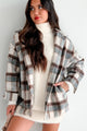 Don't Read Into It Oversized Plaid Jacket (Brown/Grey) - NanaMacs