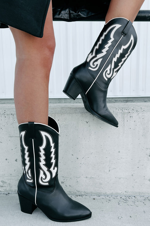 Grit & Grace Cowboy Boots (Black) - NanaMacs