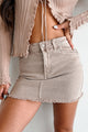 Feeling Social Zenana Denim Mini Skirt (Ash Mocha) - NanaMacs