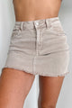 Feeling Social Zenana Denim Mini Skirt (Ash Mocha) - NanaMacs