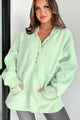 Reserved For Snuggles Oversized Fleece Hoodie (Ultra Mint) - NanaMacs