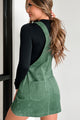Give Us A Try Corduroy Overall Dress (Pine Green) - NanaMacs