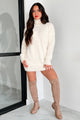 Seasoned Chicness Fuzzy Sweater Dress (Cream) - NanaMacs