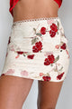 Chateau Chic Floral Mini Skirt (Cream) - NanaMacs