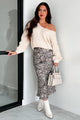 Suburban Safari Animal Print Midi Skirt (Light Taupe/Black) - NanaMacs