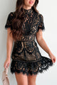 Epitome Of Class Lace Open Back Dress (Black) - NanaMacs