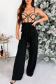 Talking Flirty Mesh Contrast Jumpsuit (Nude/Black) - NanaMacs