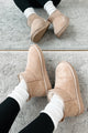 Cozy Cues Fur Lined Ankle Booties (Oat) - NanaMacs