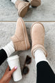 Cozy Cues Fur Lined Ankle Booties (Oat) - NanaMacs