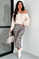 Suburban Safari Animal Print Midi Skirt (Light Taupe/Black) - NanaMacs