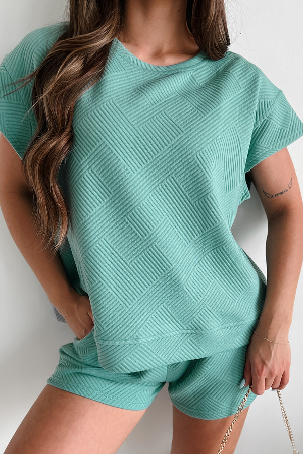 Cool & Collected Oversized Geometric Top (Sage) - NanaMacs