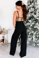 Talking Flirty Mesh Contrast Jumpsuit (Nude/Black) - NanaMacs