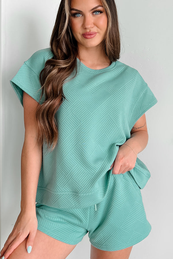 Cool & Collected Oversized Geometric Top (Sage) - NanaMacs