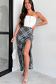 Casually Brilliant Plaid Maxi Skirt (Brown Multi) - NanaMacs