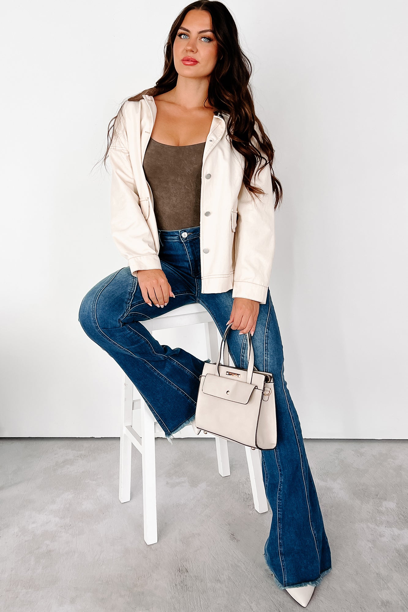 Rural Retreat Seam Detail Flare Jeans (Medium Wash) · NanaMacs