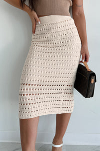 Breezy Finesse Crochet Midi Skirt (Cream) - NanaMacs