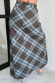 Casually Brilliant Plaid Maxi Skirt (Brown Multi) - NanaMacs