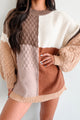 Harvested Style Colorblock Sweater Top (Brown/Multi) - NanaMacs