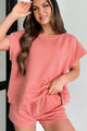 Cool & Collected Oversized Geometric Top (Coral Pink) - NanaMacs