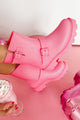 Dancing In The Rain Buckle Strap Rain Boots (Pink) - NanaMacs